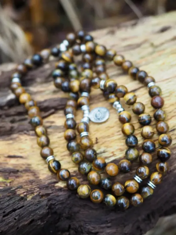 The TwoSisters Kettingen|Buddhist Malas-Tijgeroog Mala
