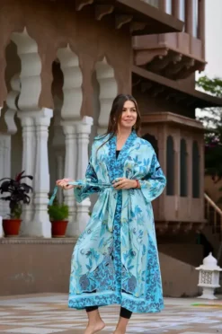 The TwoSisters Kaftan-Tree kimono Blauw
