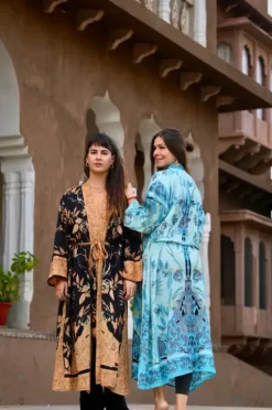 The TwoSisters Kaftan-Tree kimono Blauw
