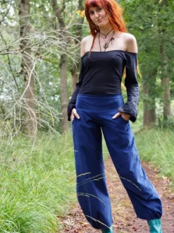 The TwoSisters Broeken|Broeken En Legging-Uma Broek Rib Blauw