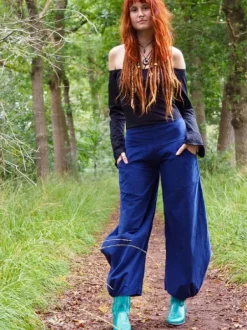 The TwoSisters Broeken|Broeken En Legging-Uma Broek Rib Blauw