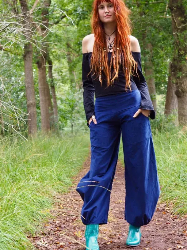 The TwoSisters Broeken|Broeken En Legging-Uma Broek Rib Blauw