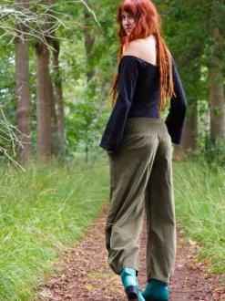 The TwoSisters Broeken|Broeken En Legging-Uma Broek Rib Groen