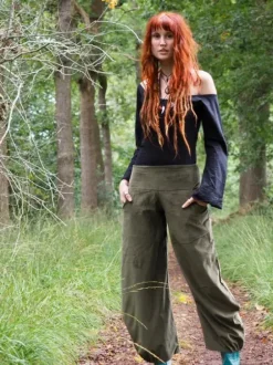 The TwoSisters Broeken|Broeken En Legging-Uma Broek Rib Groen