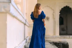 The TwoSisters Plus Size|Zwangerschapsjurk-Vaiana jurk Broderie koren blauw