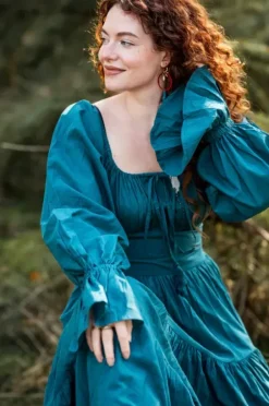 The TwoSisters Plus Size|Zwangerschapsjurk-Vaiana Lange Jurk Petrol