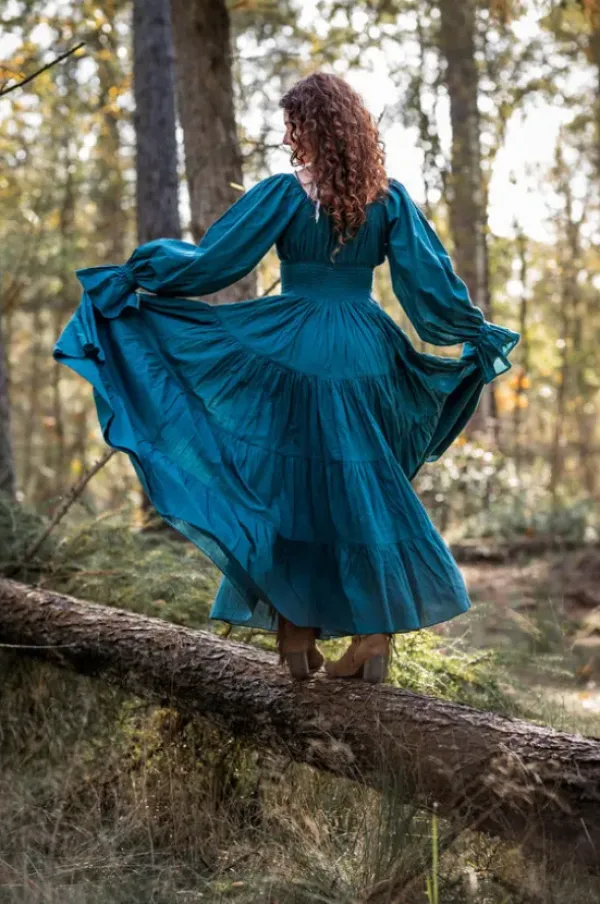 The TwoSisters Plus Size|Zwangerschapsjurk-Vaiana Lange Jurk Petrol