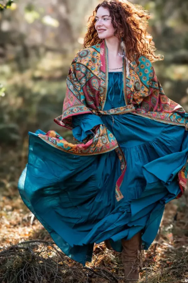 The TwoSisters Plus Size|Zwangerschapsjurk-Vaiana Lange Jurk Petrol