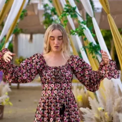 The TwoSisters Plus Size|Bohemian-Vaiana Lange Jurk Print Zwart (t/m maat 60)