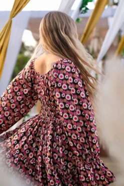 The TwoSisters Plus Size|Bohemian-Vaiana Lange Jurk Print Zwart (t/m maat 60)