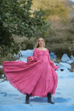 The TwoSisters Plus Size|Zwangerschapsjurk-Vaiana Lange Jurk Roze (t/m maat 56)