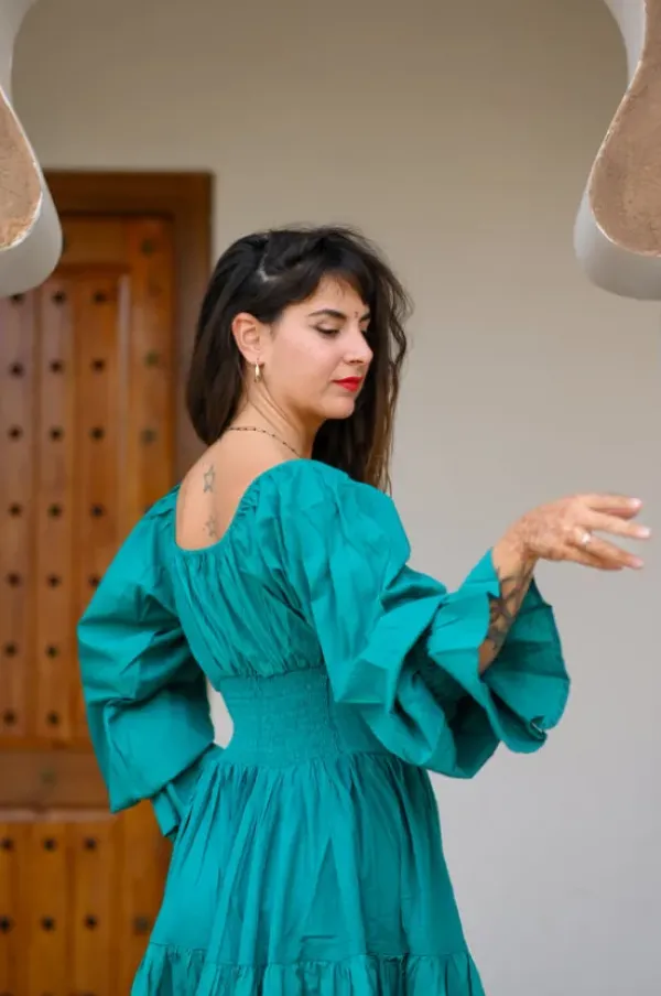 The TwoSisters Plus Size|Zwangerschapsjurk-Vaiana Lange Jurk Turquoise