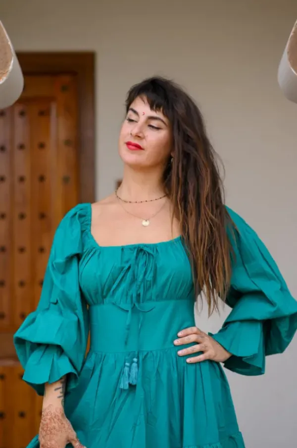 The TwoSisters Plus Size|Zwangerschapsjurk-Vaiana Lange Jurk Turquoise