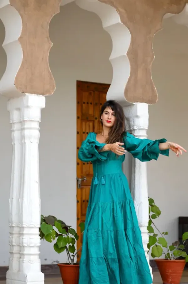 The TwoSisters Plus Size|Zwangerschapsjurk-Vaiana Lange Jurk Turquoise