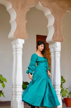 The TwoSisters Plus Size|Zwangerschapsjurk-Vaiana Lange Jurk Turquoise