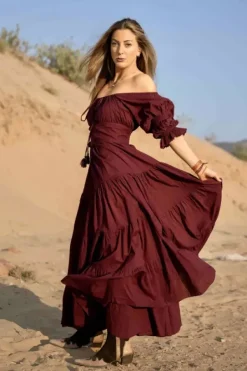 The TwoSisters Plus Size|Zwangerschapsjurk-Vaiana Zomerjurk Burgundy