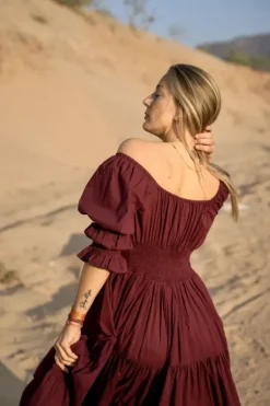 The TwoSisters Plus Size|Zwangerschapsjurk-Vaiana Zomerjurk Burgundy