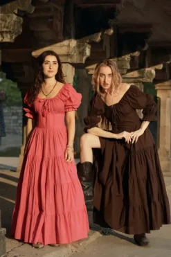 The TwoSisters Plus Size|Zwangerschapsjurk-Vaiana Zomerjurk Donkerbruin