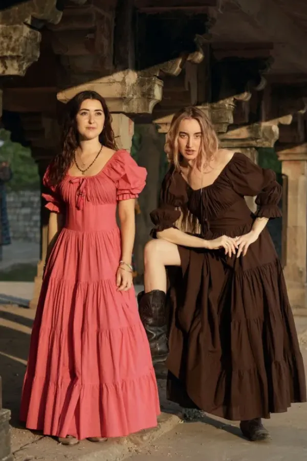 The TwoSisters Plus Size|Zwangerschapsjurk-Vaiana Zomerjurk Donkerbruin