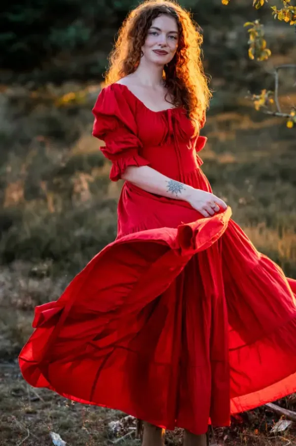 The TwoSisters Plus Size|Zwangerschapsjurk-Vaiana Zomerjurk Knalrood
