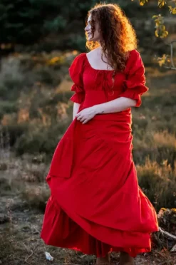The TwoSisters Plus Size|Zwangerschapsjurk-Vaiana Zomerjurk Knalrood