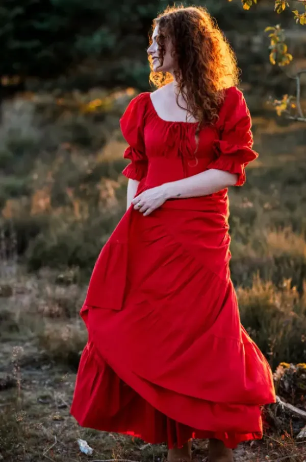 The TwoSisters Plus Size|Zwangerschapsjurk-Vaiana Zomerjurk Knalrood