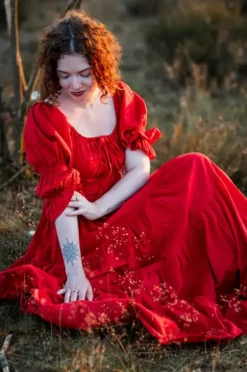 The TwoSisters Plus Size|Zwangerschapsjurk-Vaiana Zomerjurk Knalrood
