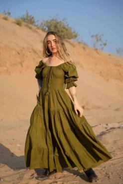 The TwoSisters Plus Size|Zwangerschapsjurk-Vaiana Zomerjurk Olijf