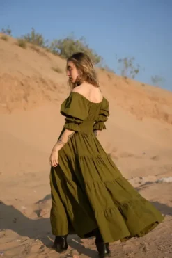 The TwoSisters Plus Size|Zwangerschapsjurk-Vaiana Zomerjurk Olijf