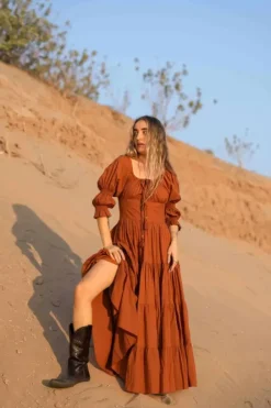 The TwoSisters Plus Size|Zwangerschapsjurk-Vaiana Zomerjurk Warm oranje