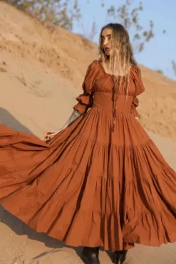 The TwoSisters Plus Size|Zwangerschapsjurk-Vaiana Zomerjurk Warm oranje