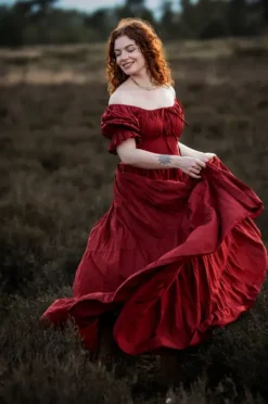 The TwoSisters Plus Size|Zwangerschapsjurk-Vaiana Zomerjurk Warm Rood