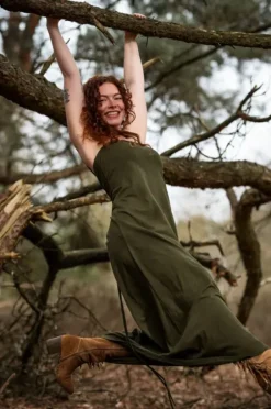 The TwoSisters Gypsy|Zomer-Vivien Strapless Dress Groen