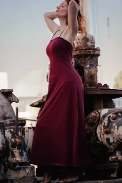 The TwoSisters Gypsy|Zomer-Vivien Strapless Dress Marroonrood