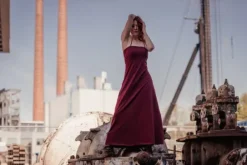 The TwoSisters Gypsy|Zomer-Vivien Strapless Dress Marroonrood