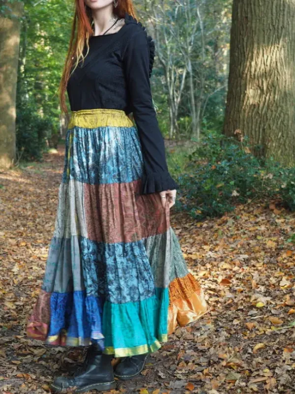The TwoSisters Plus Size|Zijden Rokken-Zijden Gypsy Rok 395
