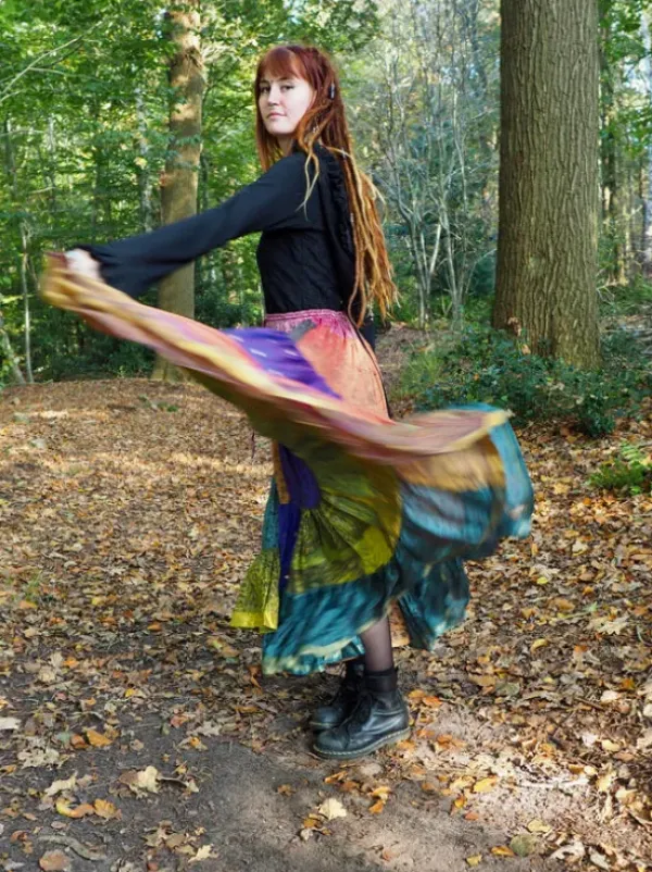 The TwoSisters Plus Size|Zijden Rokken-Zijden Gypsy Rok 405