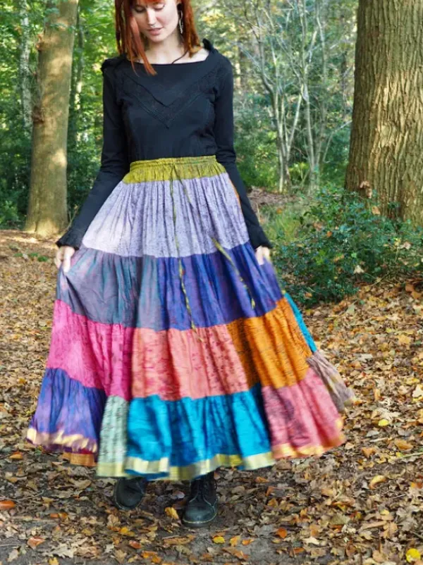 The TwoSisters Plus Size|Zijden Rokken-Zijden Gypsy Rok 394
