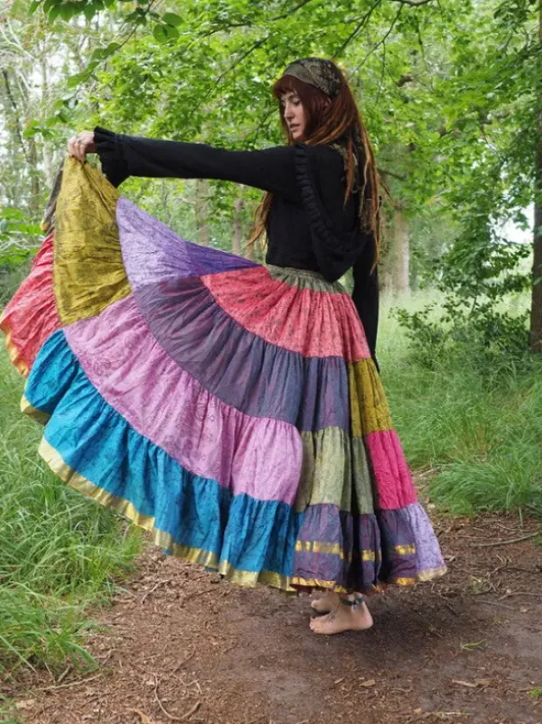 The TwoSisters Plus Size|Zijden Rokken-Zijden Gypsy Rok 348