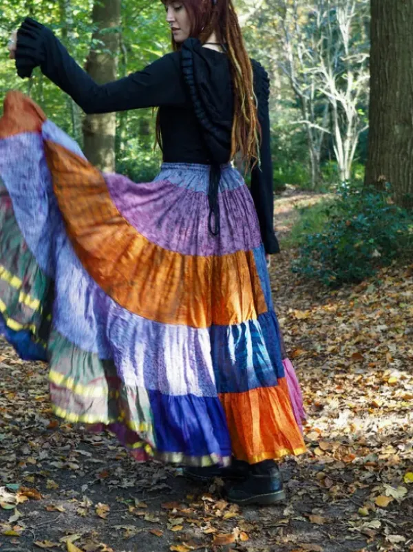 The TwoSisters Plus Size|Zijden Rokken-Zijden Gypsy Rok 418