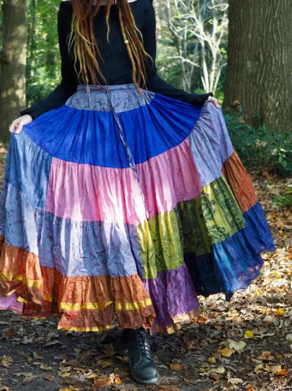 The TwoSisters Plus Size|Zijden Rokken-Zijden Gypsy Rok 418