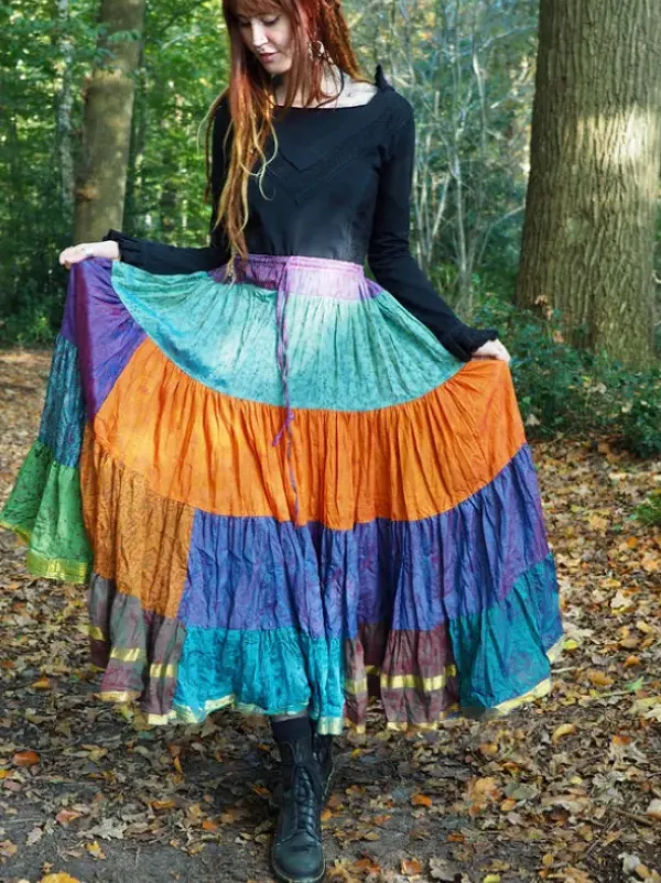 The TwoSisters Plus Size|Zijden Rokken-Zijden Gypsy Rok 398