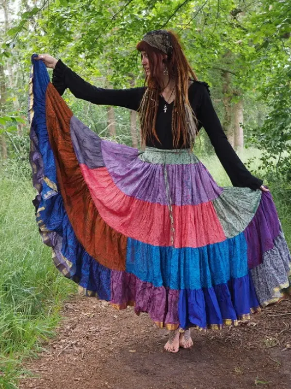 The TwoSisters Plus Size|Zijden Rokken-Zijden Gypsy Rok 343