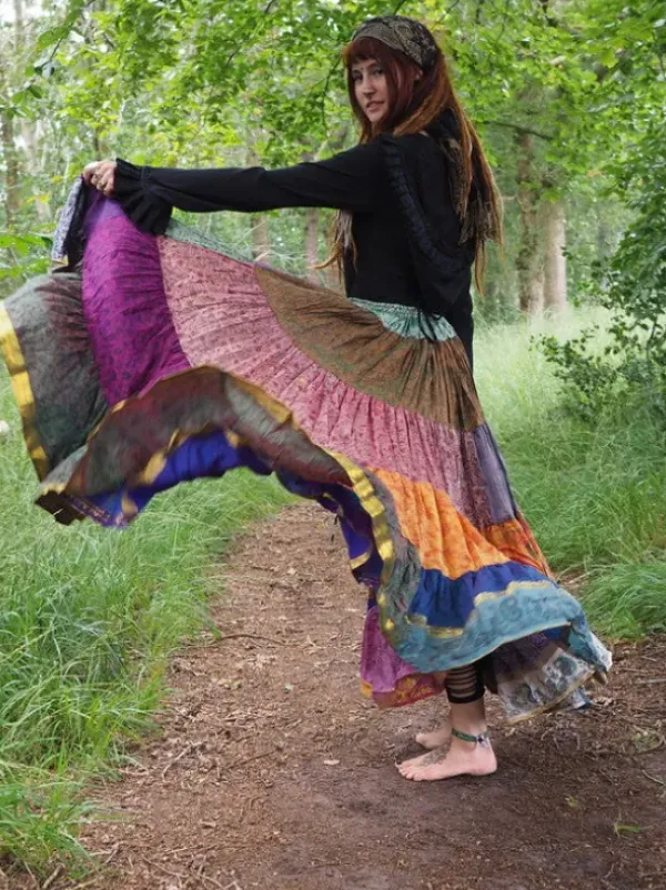 The TwoSisters Plus Size|Zijden Rokken-Zijden Gypsy Rok 343