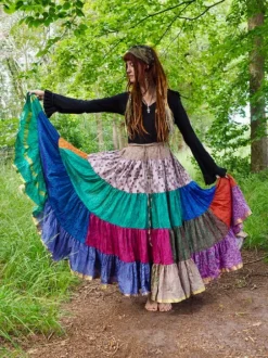 The TwoSisters Plus Size|Zijden Rokken-Zijden Gypsy Rok 338