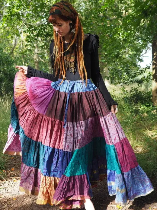 The TwoSisters Plus Size|Zijden Rokken-Zijden Gypsy Rok 433