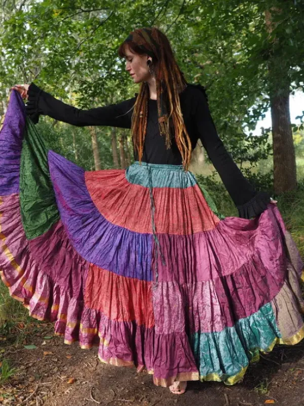 The TwoSisters Plus Size|Zijden Rokken-Zijden Gypsy Rok 448