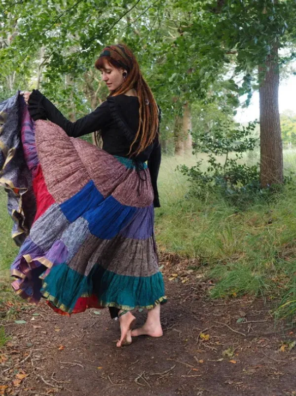 The TwoSisters Plus Size|Zijden Rokken-Zijden Gypsy Rok 453
