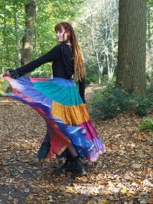 The TwoSisters Plus Size|Zijden Rokken-Zijden Gypsy Rok 413