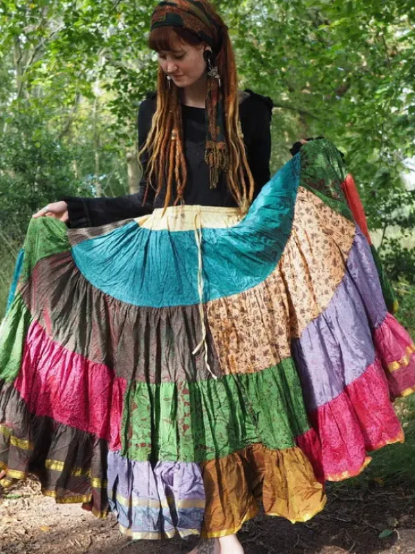 The TwoSisters Plus Size|Zijden Rokken-Zijden Gypsy Rok 434